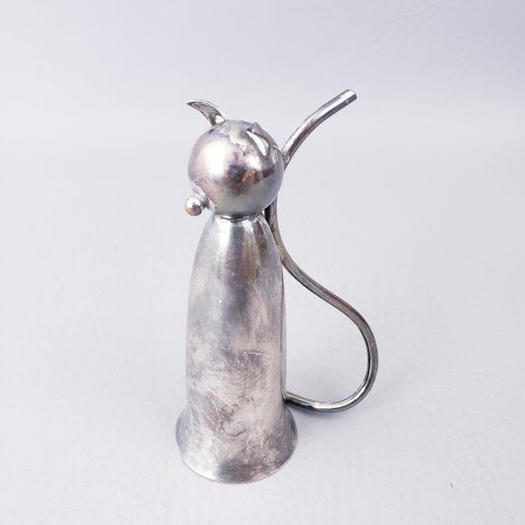 Art Deco Napier Silverplate 1oz Shot Kitty Cat Jigger - Picture 1 of 9